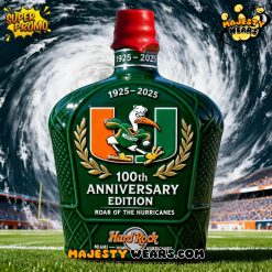 Miami Hurricanes 100th Anniversary Road of The Hurricanes Whiskey Bottle