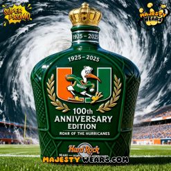Miami Hurricanes 100th Anniversary Road of The Hurricanes Whiskey Bottle
