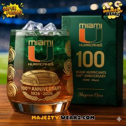 Miami Hurricanes 100th Anniversary Whiskey Glass