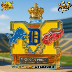Michigan Sport Teams Pride Whiskey Bottle