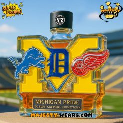 Michigan Sport Teams Pride Whiskey Bottle