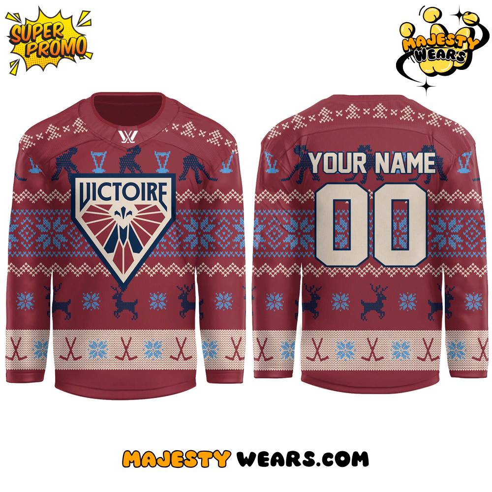 Montreal Victoire Holiday Ugly Christmas Sweater Custom Hockey Jersey Montreal Victoire Holiday Ugly Christmas Sweater Custom Hockey Jersey