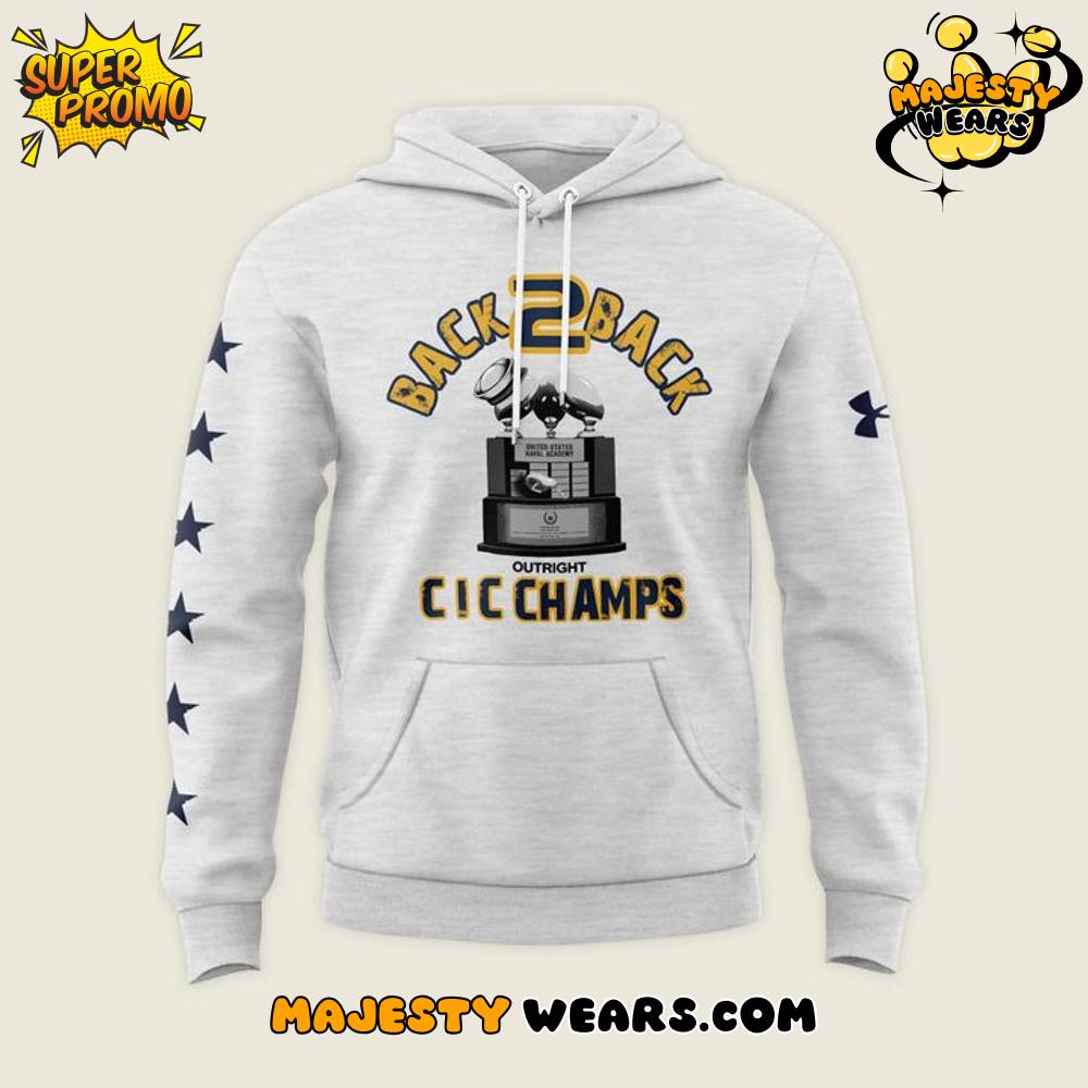 Navy Midshipmen Back-to-Back CIC Champs Hoodie Navy Midshipmen Back-to-Back CIC Champs Hoodie