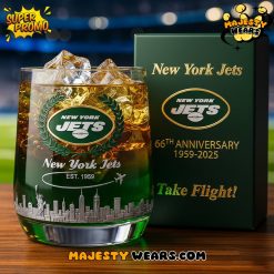 New York Jets 66rd Anniversary Whiskey Glass  Limited Edition