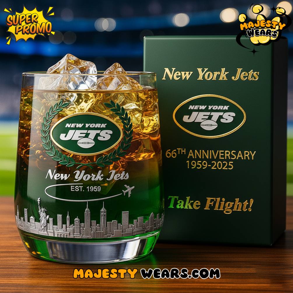 New York Jets 66rd Anniversary Whiskey Glass Limited Edition New York Jets 66rd Anniversary Whiskey Glass Limited Edition