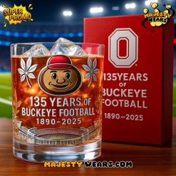 Ohio State Buckeyes 135th Anniversary Whiskey Glass  Limited Edition