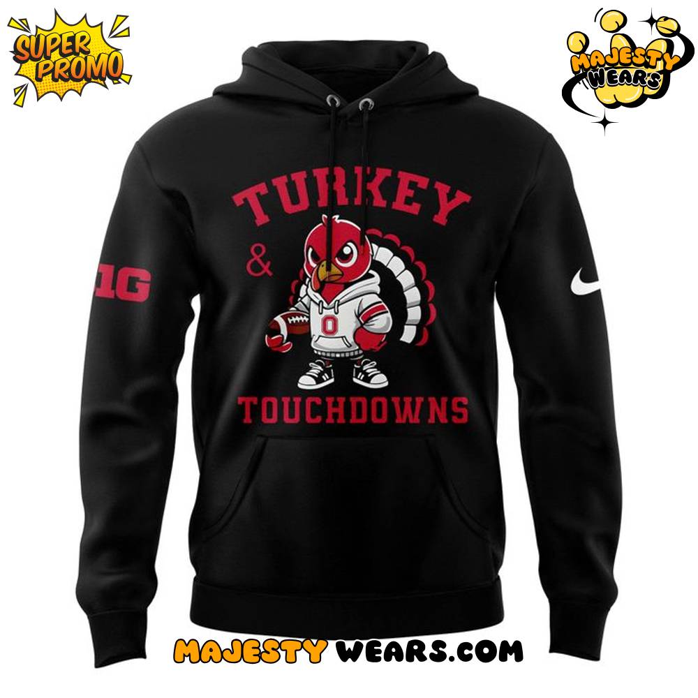 Ohio State Buckeyes 2025 Happy Thanksgiving Turkey and Touchdowns Special Hoodie Ohio State Buckeyes 2025 Happy Thanksgiving Turkey and Touchdowns Special Hoodie