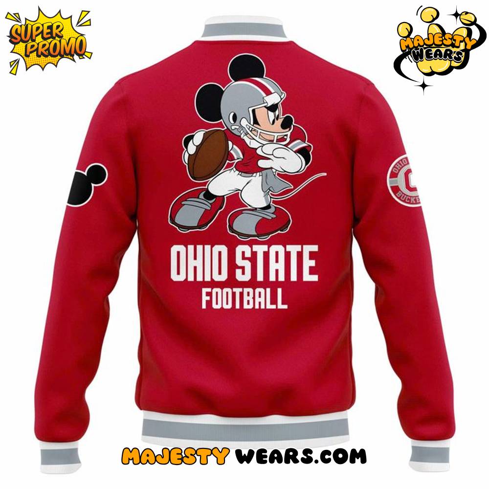 Ohio State Buckeyes x Mickey Mouse Baseball Jacket Ohio State Buckeyes x Mickey Mouse Baseball Jacket
