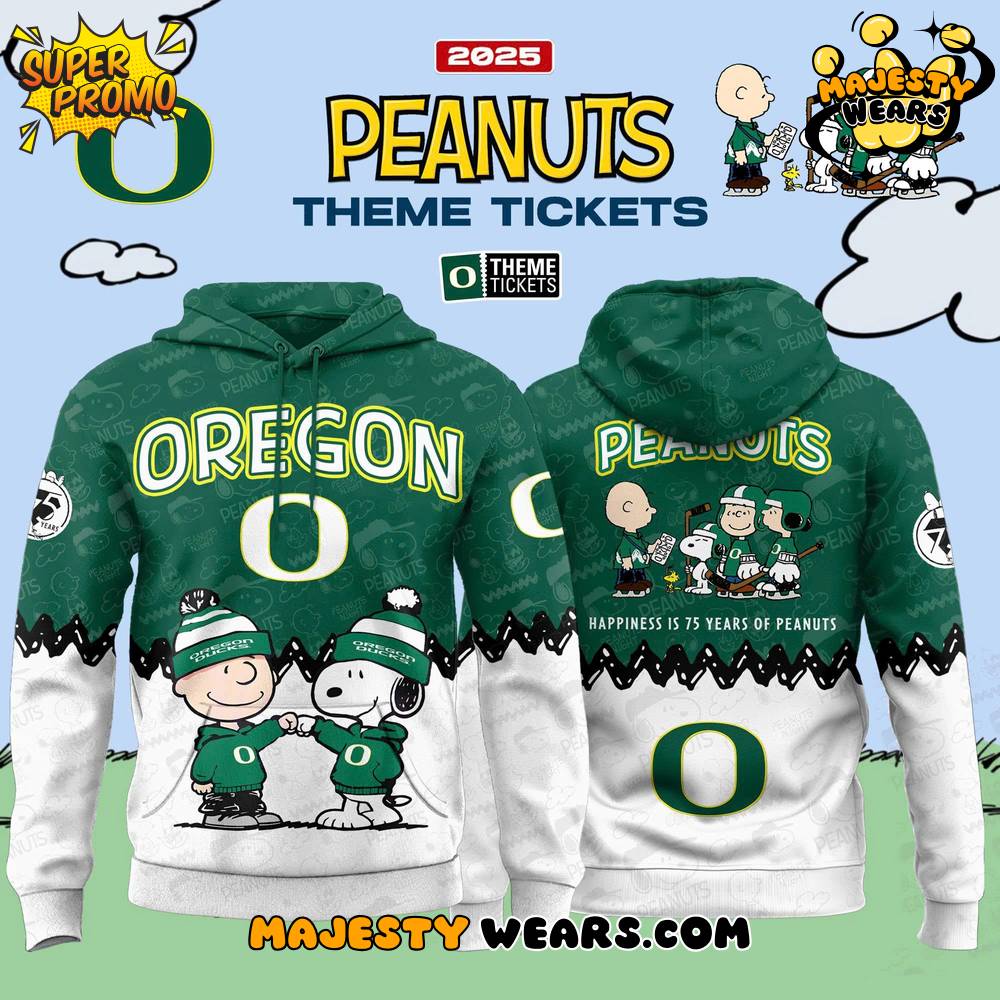 Oregon Ducks x 75th Anniversary of Peanuts 2025 Special Hoodie Oregon Ducks x 75th Anniversary of Peanuts 2025 Special Hoodie