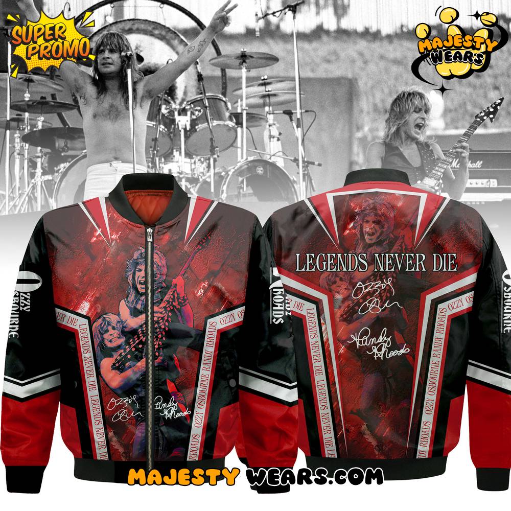Ozzy Osbourne Randy Rhoads Legends Never Die Bomber Jacket Ozzy Osbourne Randy Rhoads Legends Never Die Bomber Jacket