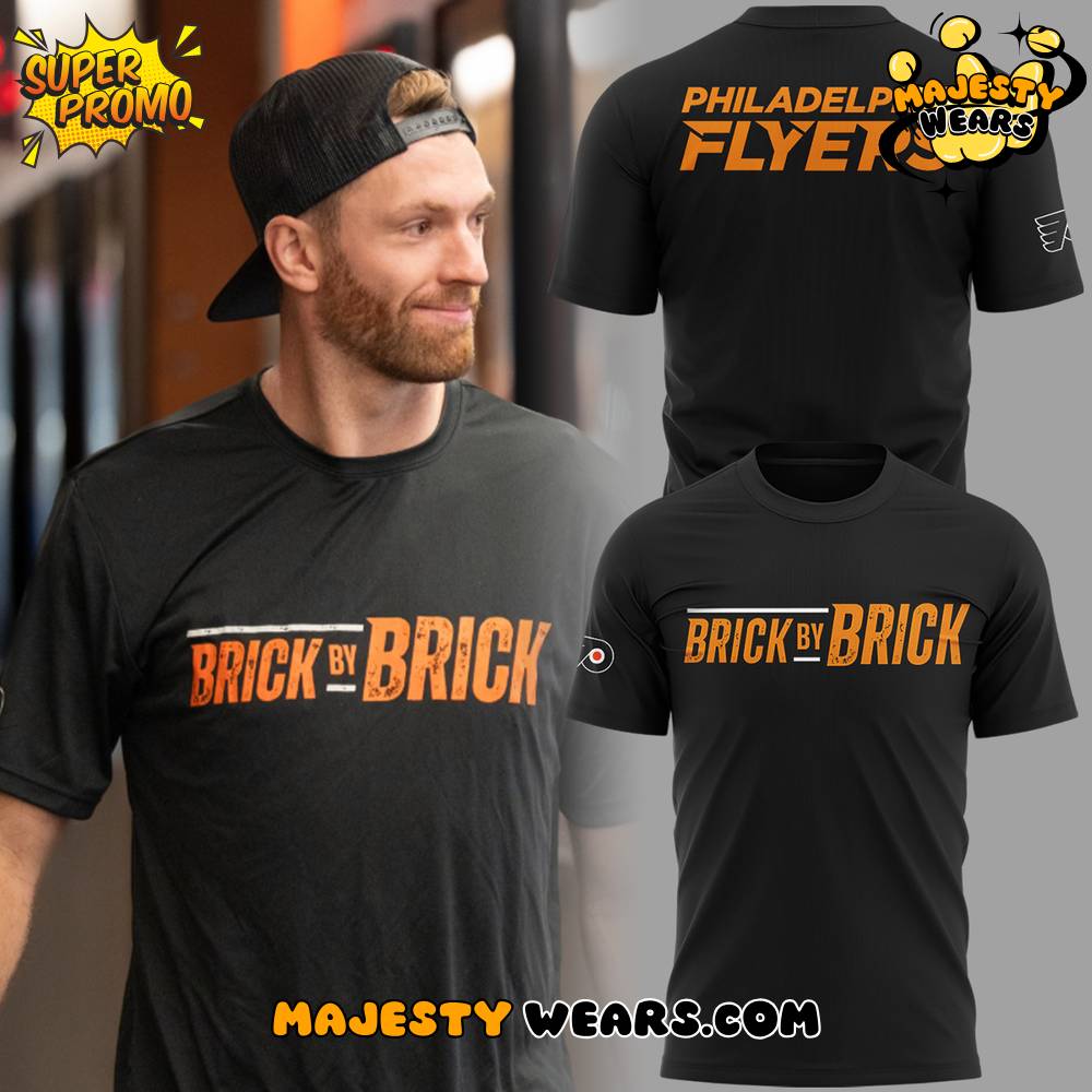 Philadelphia Flyers Brick By Brick Black Shirt Philadelphia Flyers Brick By Brick Black Shirt