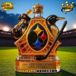 Pittsburgh Steelers One City Three Teams One Legacy Whiskey Bottle