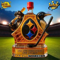 Pittsburgh Steelers One City Three Teams One Legacy Whiskey Bottle