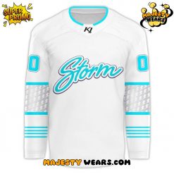 Quad City Storm Winter Classic Whiteout Custom Hockey Jersey