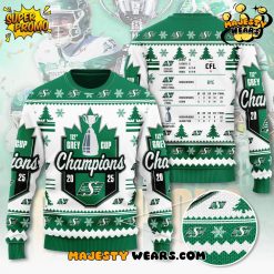 Saskatchewan Roughriders 2025 Grey Cup Champions Ugly Sweater