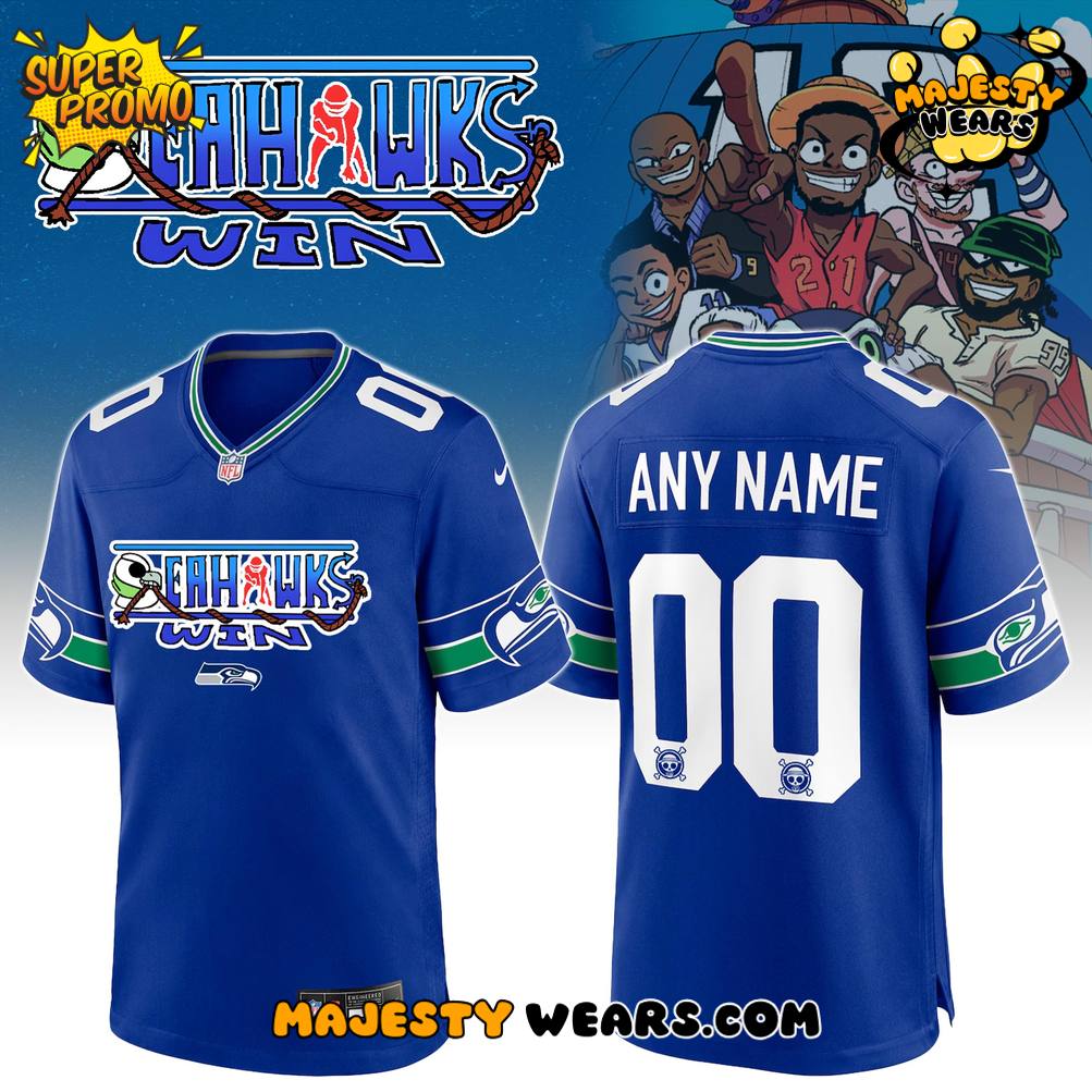 Seahawks x One Piece Custom Football Jersey Seahawks x One Piece Custom Football Jersey