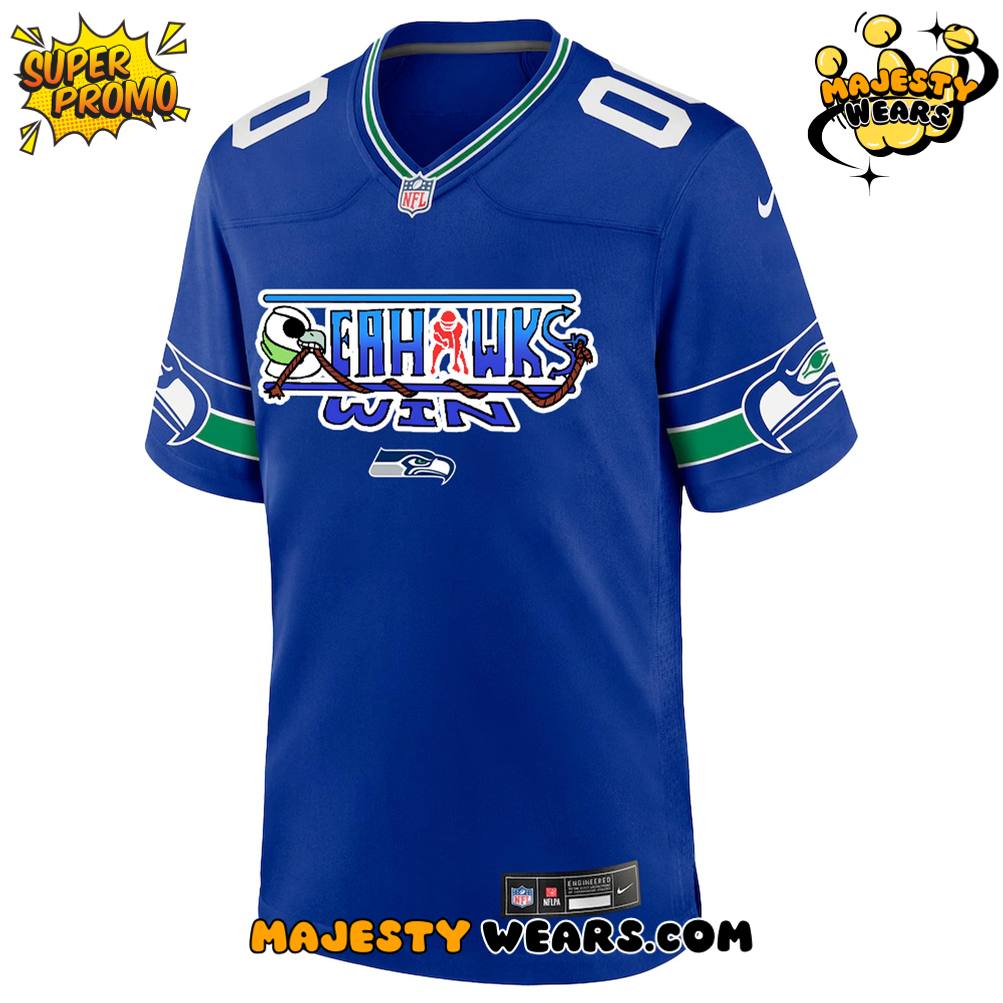 Seahawks x One Piece Custom Football Jersey Seahawks x One Piece Custom Football Jersey