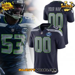 Seattle Seahawks Navy x Navy Football Custom Jersey