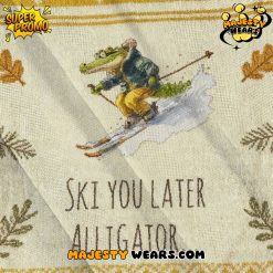 Skiing Alligator ‘Ski you later Alligator’ Ugly Christmas Sweater