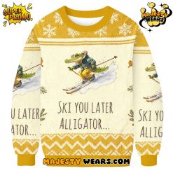 Skiing Alligator ‘Ski you later Alligator’ Ugly Christmas Sweater