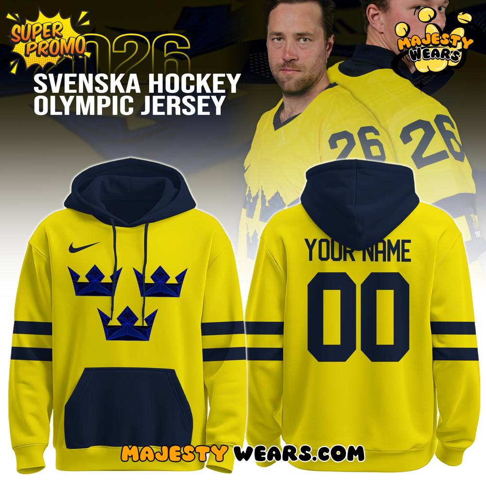 Sweden Olympic 2026 National Ice Hockey Team Custom Hoodie Sweden Olympic 2026 National Ice Hockey Team Custom Hoodie