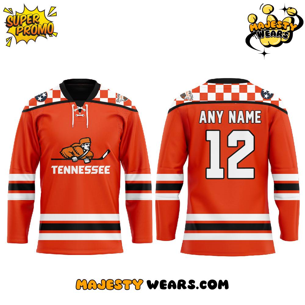 Tennessee Volunteers Ice Hockey Chuck-A-Puck Uniform Custom Hockey Jersey – Orange Tennessee Volunteers Ice Hockey Chuck-A-Puck Uniform Custom Hockey Jersey – Orange