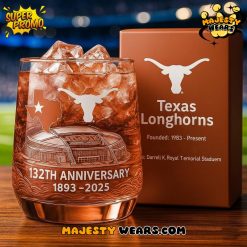 Texas Longhorns 132th Anniversary Whiskey Glass