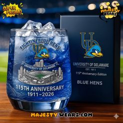 University of Delaware Blue Hens 115th Anniversary Whiskey Glass