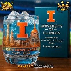 University of Illinois 158th Anniversary Commemorative Whiskey Glass