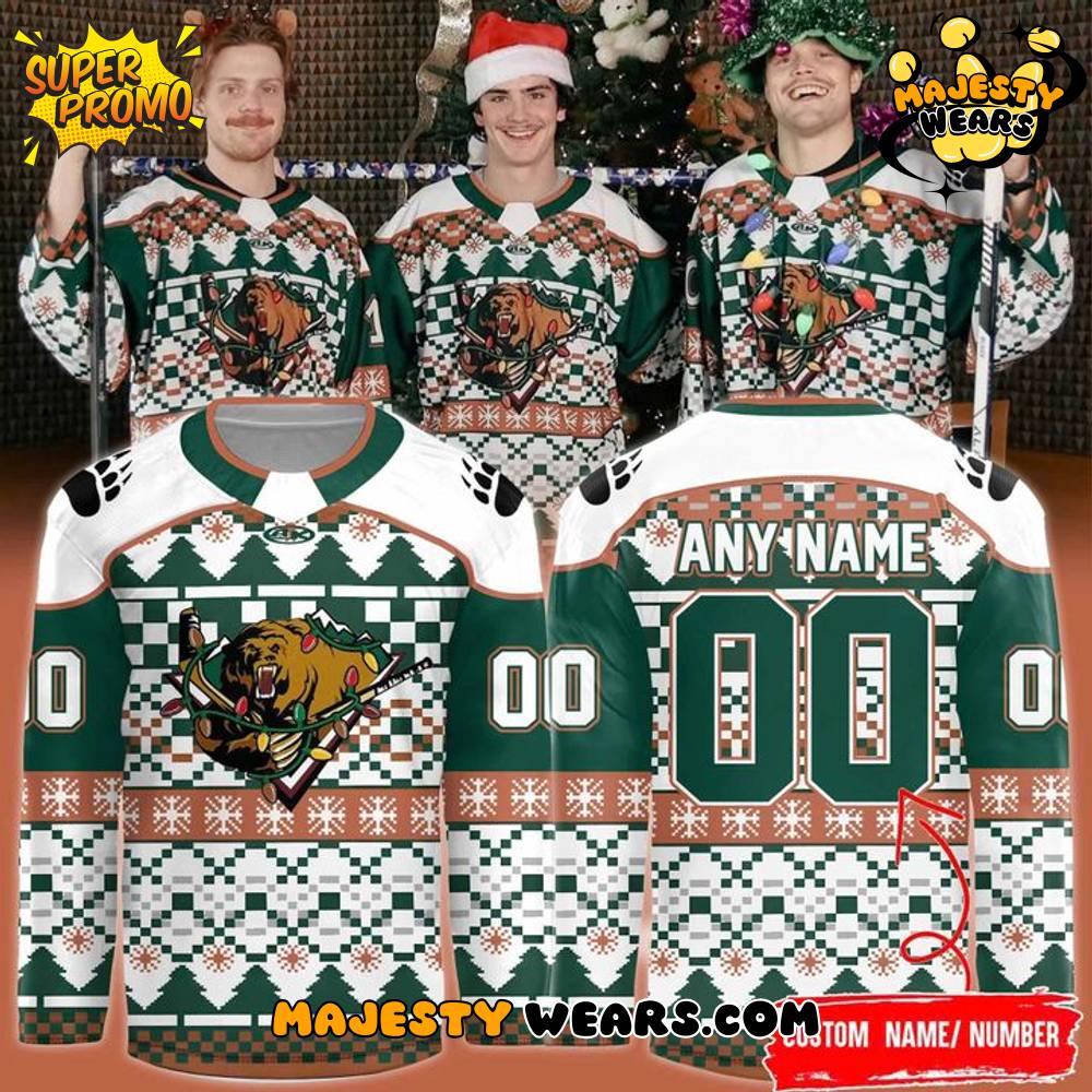 Utah Grizzlies Ugly Christmas Sweaters 2025 Custom Hockey Jersey Utah Grizzlies Ugly Christmas Sweaters 2025 Custom Hockey Jersey