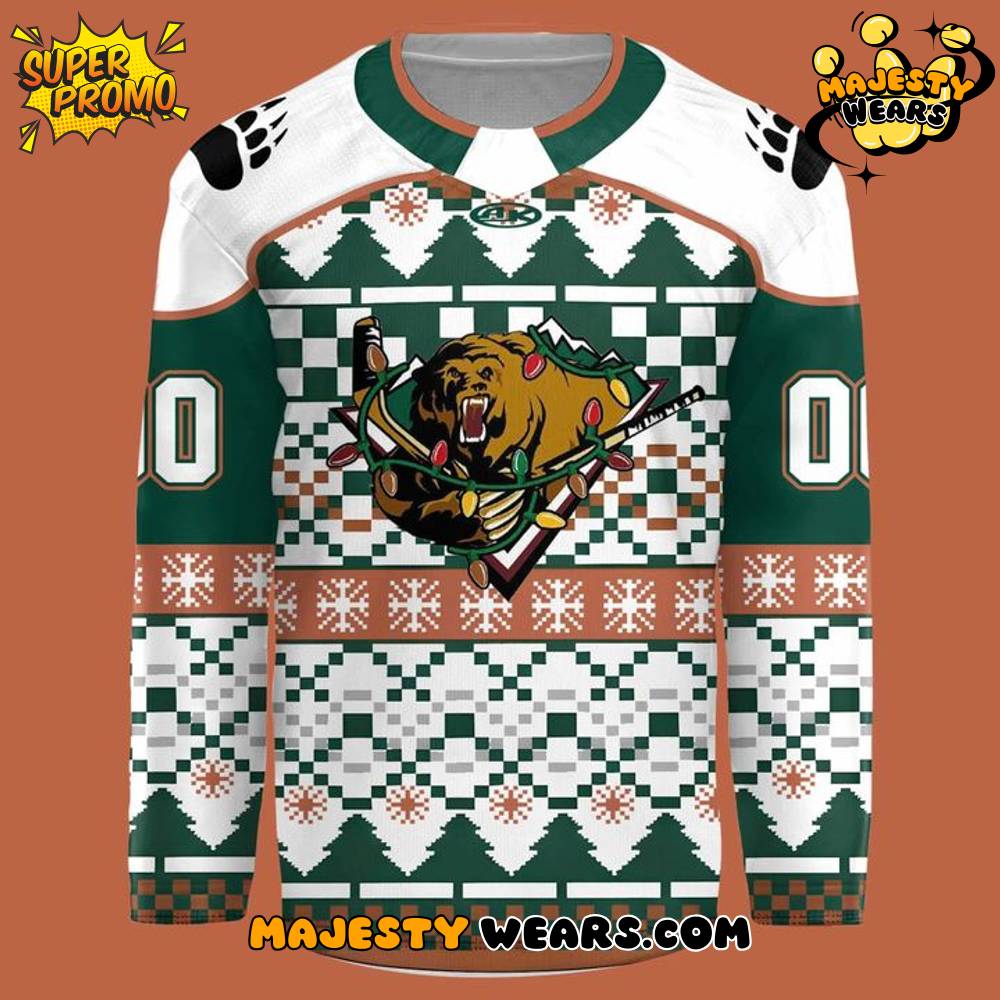 Utah Grizzlies Ugly Christmas Sweaters 2025 Custom Hockey Jersey Utah Grizzlies Ugly Christmas Sweaters 2025 Custom Hockey Jersey