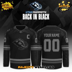 Utah Mammoth ‘Back in Black’ 2025 Custom Hockey Jersey