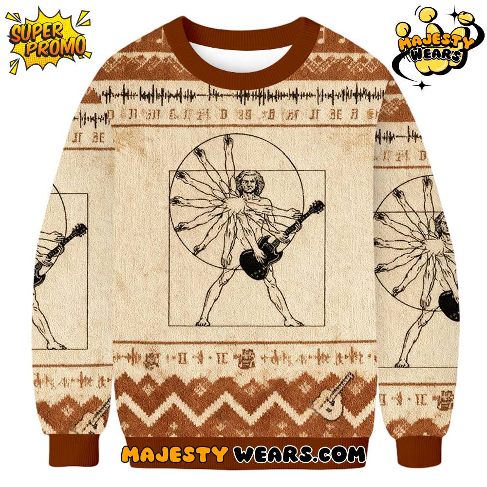 Vitruvian Man Rock Ugly Christmas Sweater Vitruvian Man Rock Ugly Christmas Sweater
