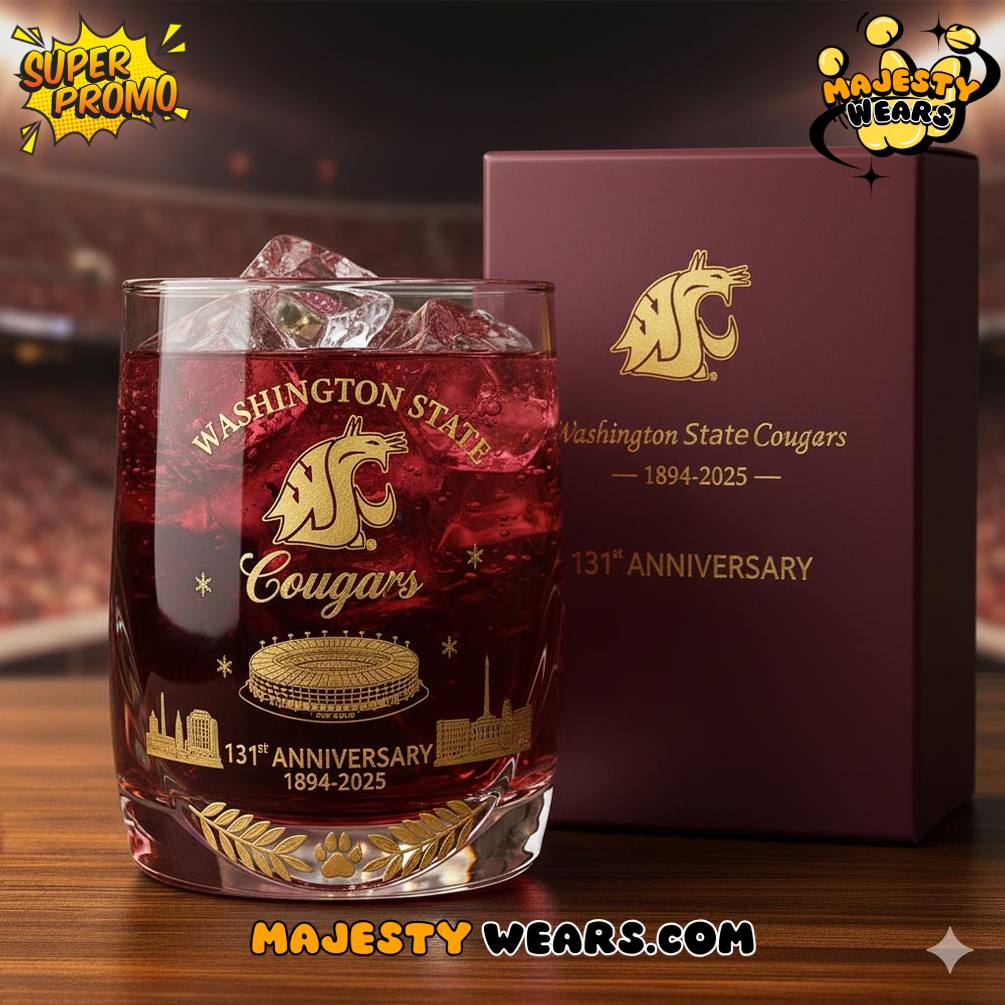 Washington State University Cougars 131st Anniversary Whiskey Glass Washington State University Cougars 131st Anniversary Whiskey Glass