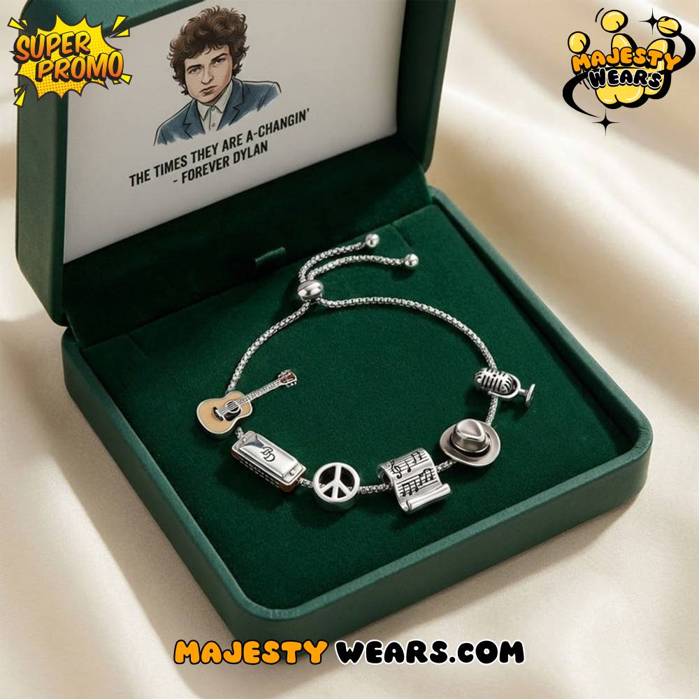 Bob Dylan “American Poet” Adjustable Charm Bracelet – Premium Accessory for Collectors Bob Dylan “American Poet” Adjustable Charm Bracelet – Premium Accessory for Collectors