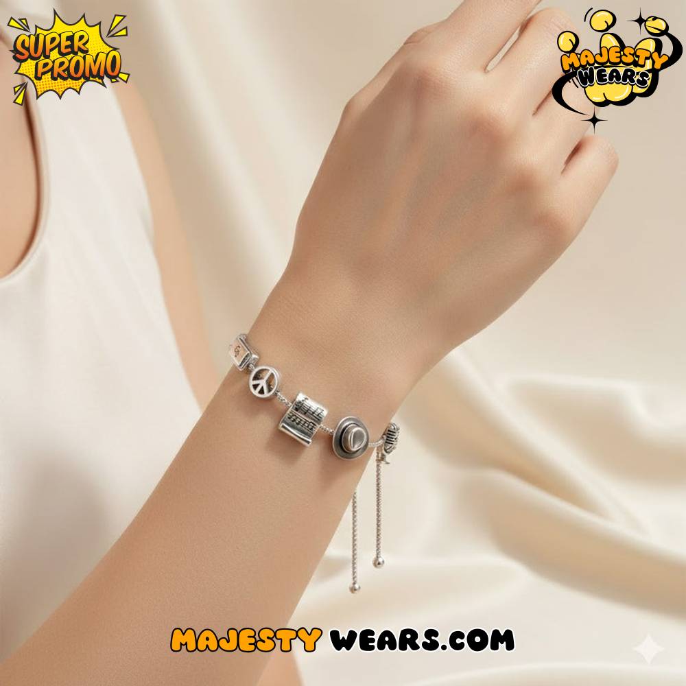 Bob Dylan “American Poet” Adjustable Charm Bracelet – Premium Accessory for Collectors Bob Dylan “American Poet” Adjustable Charm Bracelet – Premium Accessory for Collectors