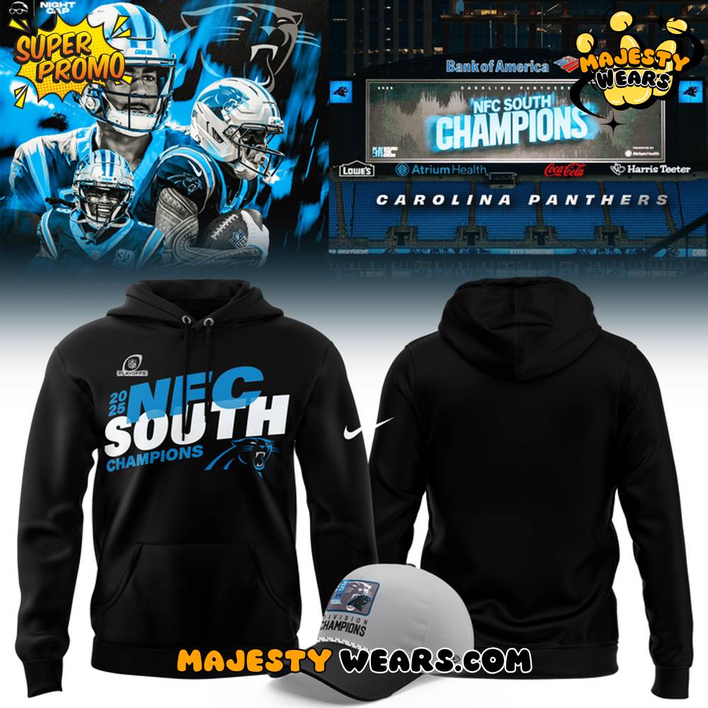 Carolina Panthers 2025 NFC South Division Champions Hoodie Carolina Panthers 2025 NFC South Division Champions Hoodie