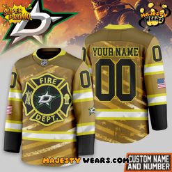 Dallas Stars Fire Dept Custom  Hockey Jersey