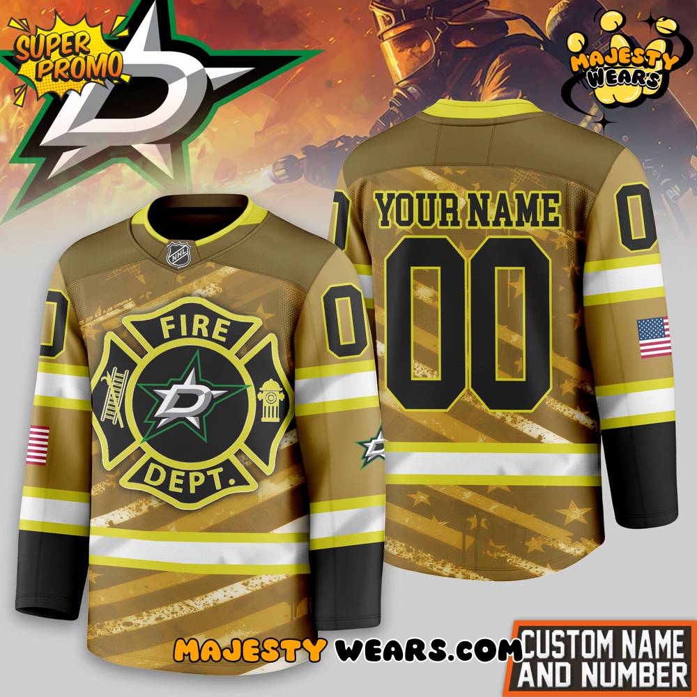 Dallas Stars Fire Dept Custom Hockey Jersey Dallas Stars Fire Dept Custom Hockey Jersey