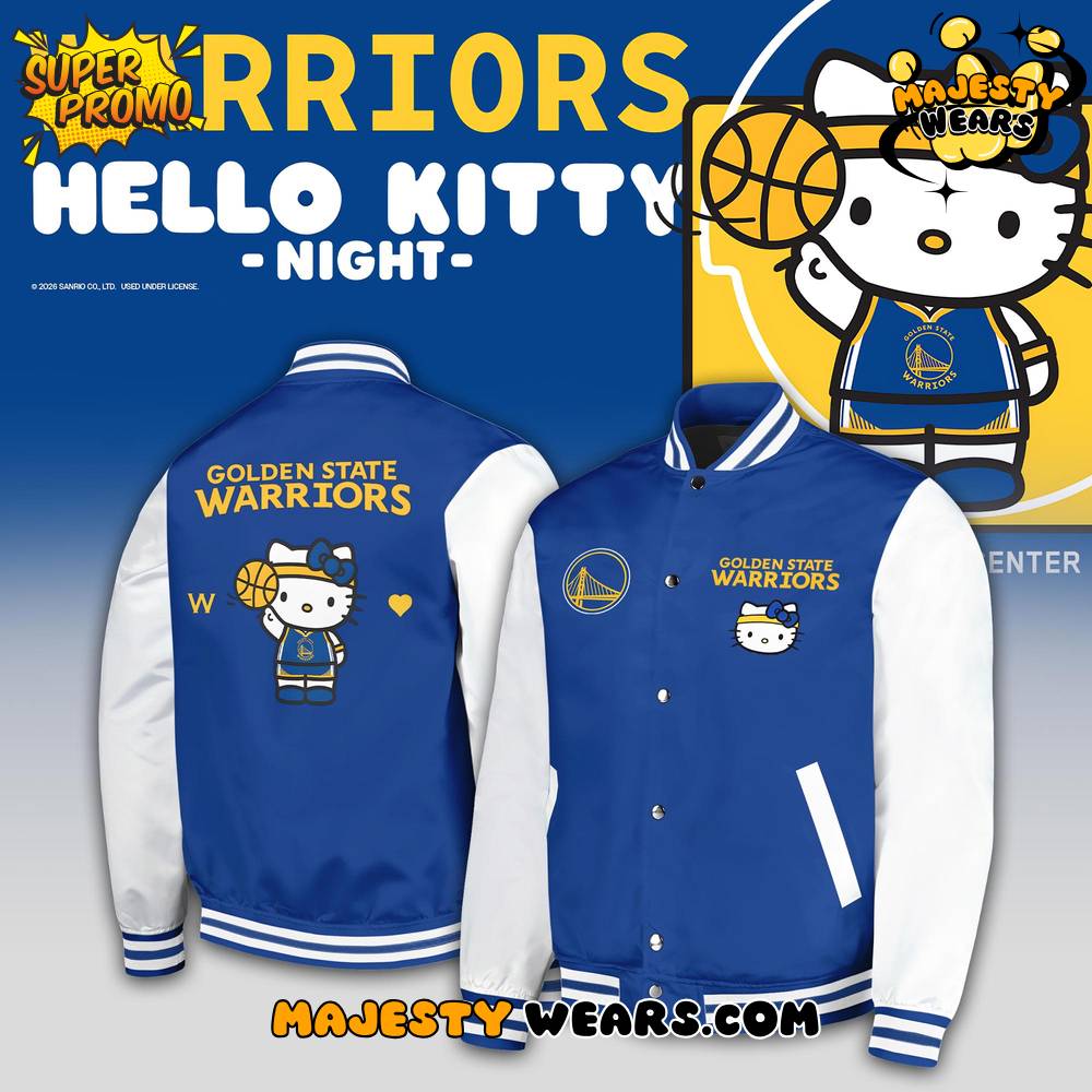 Golden State Warriors 2026 Hello Kitty Night Bomber Jacket Golden State Warriors 2026 Hello Kitty Night Bomber Jacket