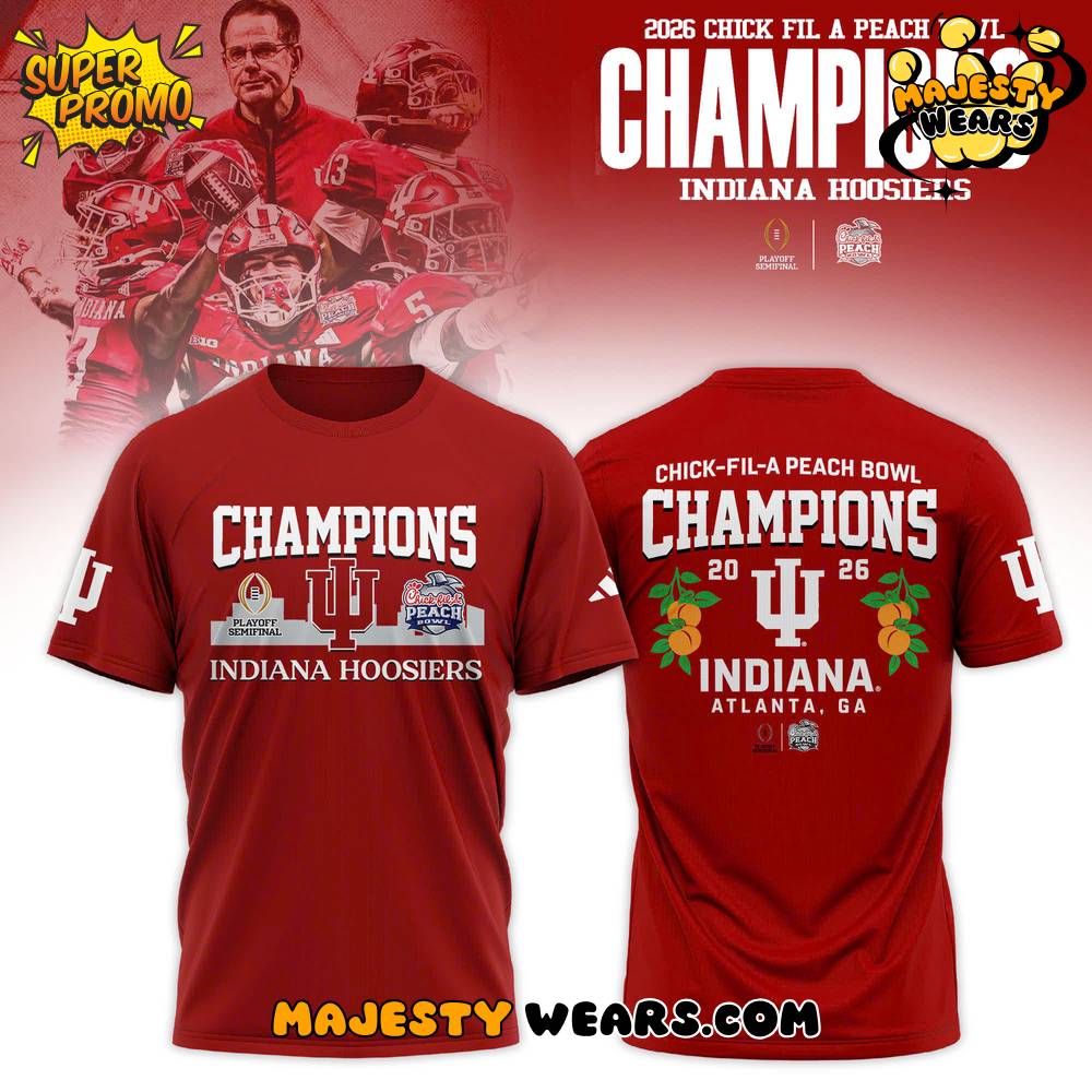 Indiana Hoosiers 2026 Peach Bowl Game Champions T-Shirt Indiana Hoosiers 2026 Peach Bowl Game Champions T-Shirt