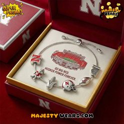 Nebraska Cornhuskers “Go Big Red” Adjustable Charm Bracelet – Premium Accessory for Collectors
