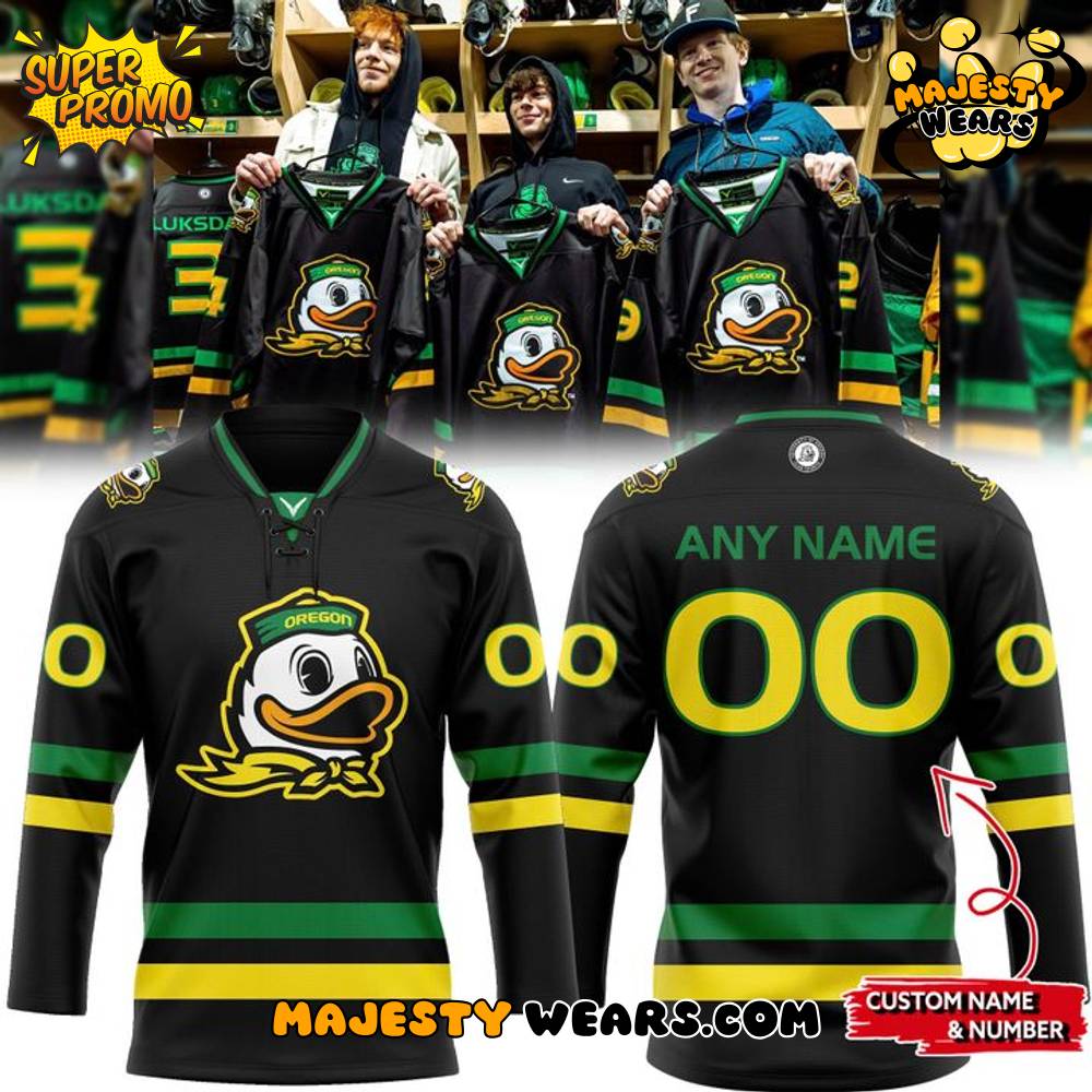 Oregon Ducks 2026 PFP Bend Outdoor Classic Custom Hockey Jersey Oregon Ducks 2026 PFP Bend Outdoor Classic Custom Hockey Jersey