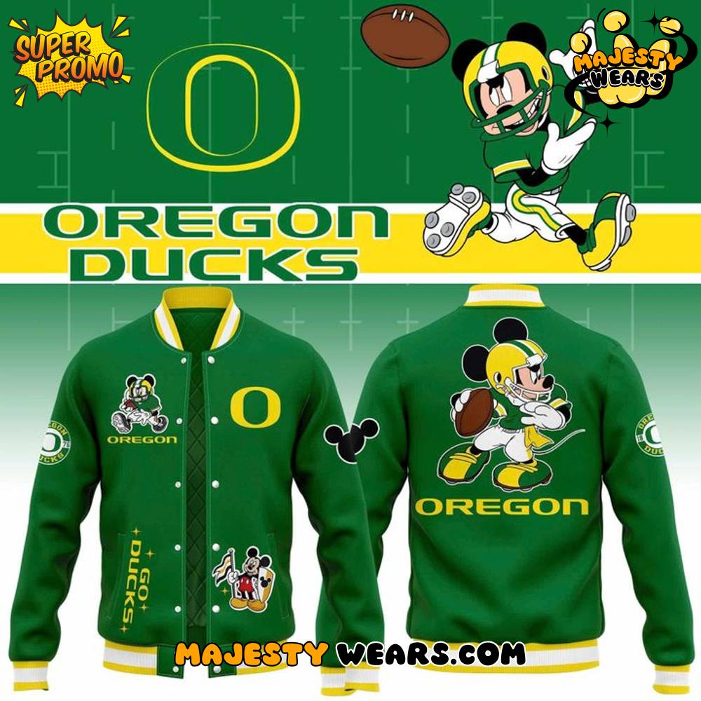 Oregon Ducks x Mickey Mouse Baseball Jacket Oregon Ducks x Mickey Mouse Baseball Jacket