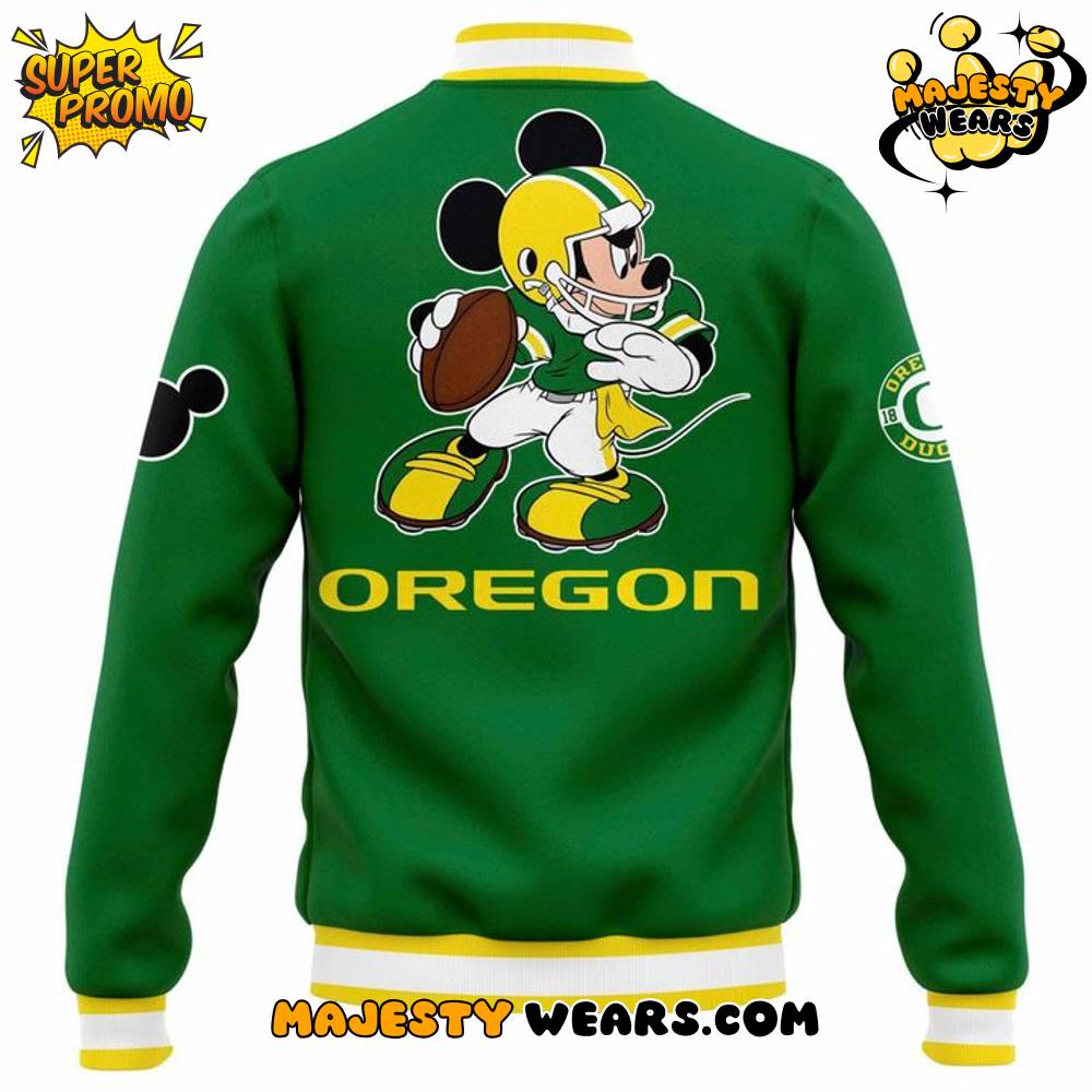 Oregon Ducks x Mickey Mouse Baseball Jacket Oregon Ducks x Mickey Mouse Baseball Jacket