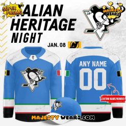 Pittsburgh Penguins 2026 Italian Heritage Night Custom Hockey Jersey