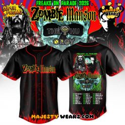 Rob Zombie Marilyn Manson Freaks On Parade 2026 Tour Baseball Jersey