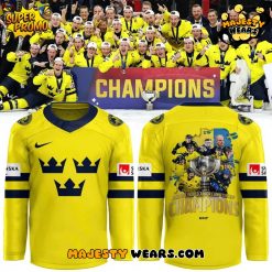 Sweden National Ice Hockey Team 2026 IIHF World Junior Champions Hockey Jersey – Yellow