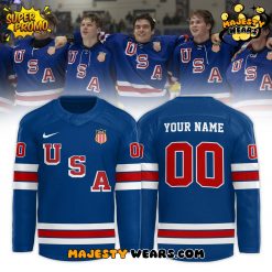 USA National Olympic Team 2026 Custom Hockey Jersey – Blue