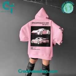 Unisex Oversized Porsche 911 GT3 RS Car Pink Hoodie